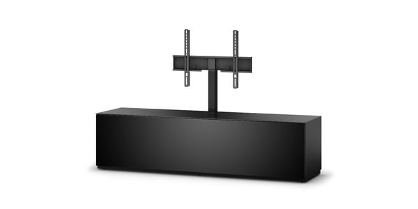 TV Möbel Sonorous lowboard Studio STA260t-blk-blk-bs, Schwarz-Schwarz Stoffbezug / Ideal für Integration von Soundbar