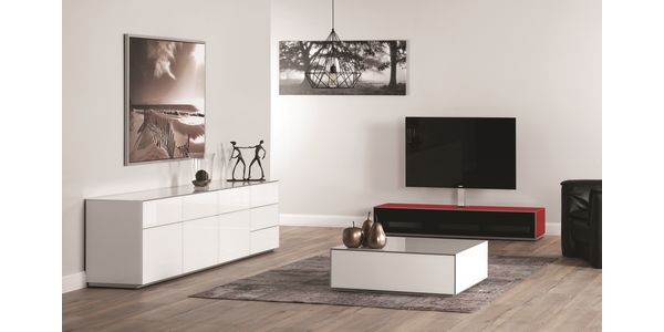 Lowboard TV Sonorous Elements EX15-PS-2, avec Abattant en tôle acoustique, H=28.5