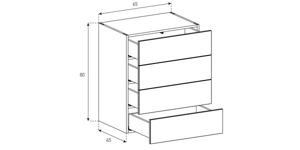 Mattglas Nachtkommode  Epure Nott CG