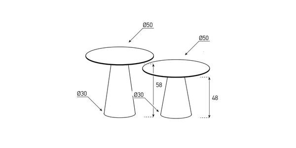 Sonorous Couchtish CT-SET-CN-CON_CON-WHT-WHT