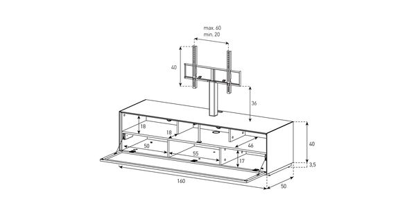 EX31-PS-2, TV Möbel Sonorous,160 cm