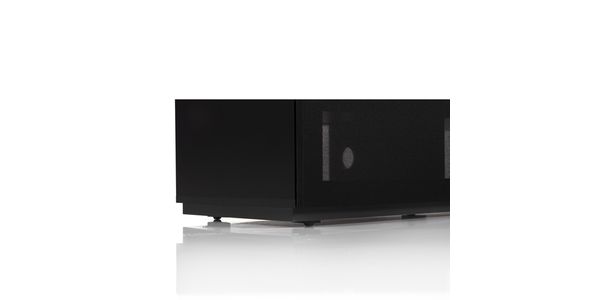 TV Möbel Sonorous Lowboard Studio STA130T-BLK-BLK-BS, Schwarz Stoffbezug / für Integration von Soundbar