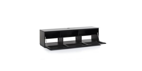 TV Möbel Sonorous lowboard Studio STA260t-blk-blk-bs, Schwarz-Schwarz Stoffbezug / Ideal für Integration von Soundbar