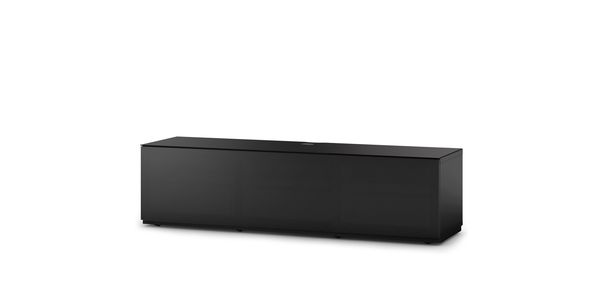 TV Möbel Sonorous lowboard Studio sta160t-blk-blk-bs, Schwarz-Schwarz Stoffbezug / Ideal für Integration von Center-Lautsprecher