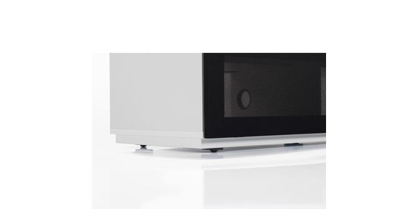 TV Möbel Sonorous lowboard Studio sta160t-wht-blk-bs, Weiss-Schwarz Stoffbezug / Ideal für Integration von Center-Lautsprecher