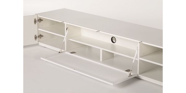 TV Möbel Sonorous Lowboard Studio STA200T-WHT-GRY-BS, Stoffklappe