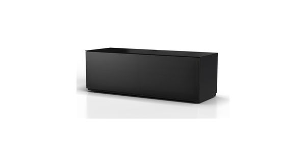 TV Möbel Sonorous Lowboard Studio STA130T-BLK-BLK-BS, Schwarz Stoffbezug / für Integration von Soundbar