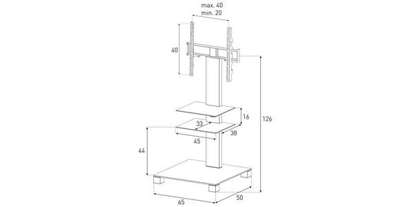 Sonorous TV Möbel Standfuss pl2525-c-inx