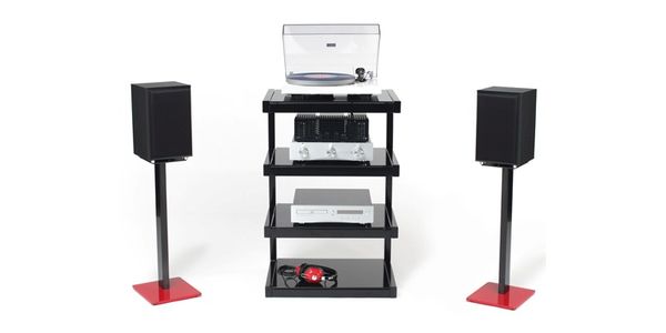 Norstone Hifi Möbel Esse schwarzhochglanz/schwarzglas