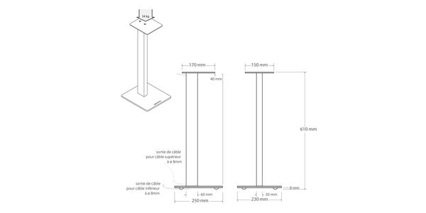 Norstone  Lautsprecherständer Esse Schwarzhochglanz/Schwarzglas, paar