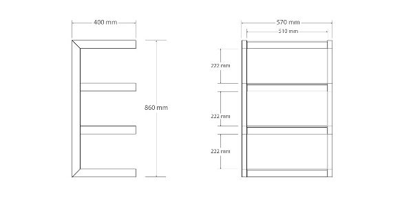Norstone Hifi Möbel Esse schwarzhochglanz/schwarzglas