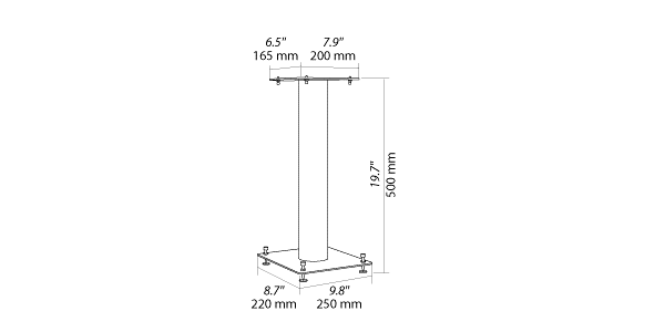 Norston Lautsprecherständer  Stylum 1, silber, paar