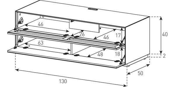 TV Möbel Sonorous Lowboard Elements EX10-TF-WHT-2-A Mit einer Klappe mit Stoffbezug