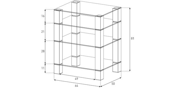 Sonorous HiFi Rack RX5040-B-INX Schwarzglas