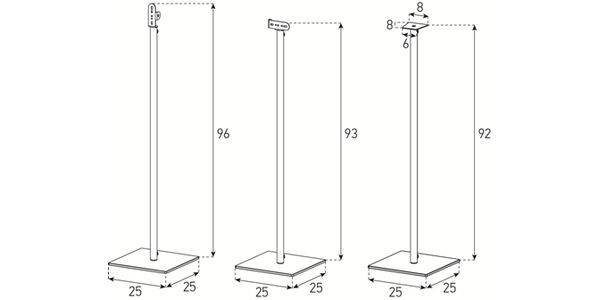 Sonorous Lautsprecherständer sp200-c-slv_dimension