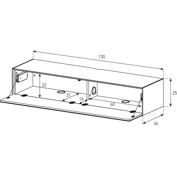 Hängeboard Sonorous Elements ED66-F, mit Kabelloch hinten in der Deckplatte [CLONE]