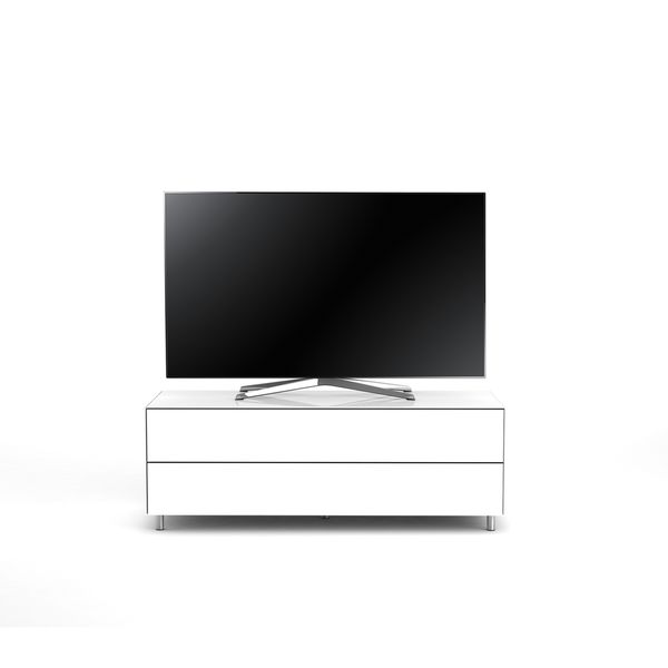 TV Möbel Lowboard 130 cm Epure SINGLE TIDY L Weissglas