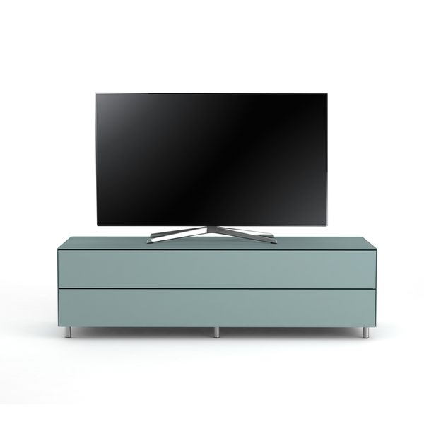 TV Möbel Lowboard 160 cm Epure SINGLE TIDY XL Nordic Blauglas Satiniertes