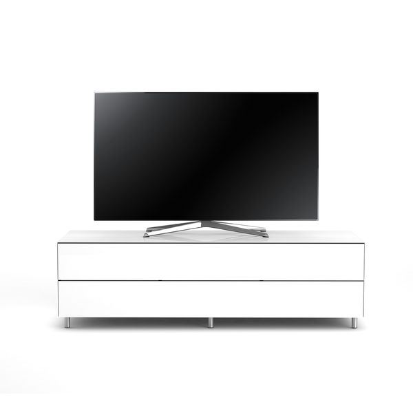 TV Möbel Lowboard 160 cm Epure SINGLE TIDY XL Weissglas