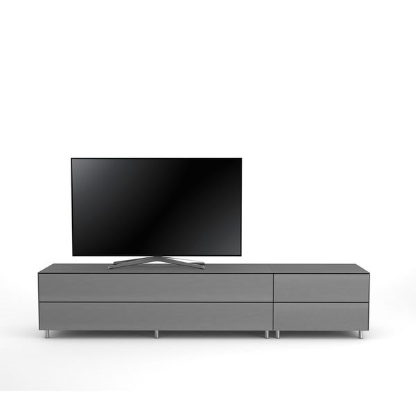 TV Möbel Lowboard 225 cm Epure LOFT K2 Graphit Glas Satiniertes