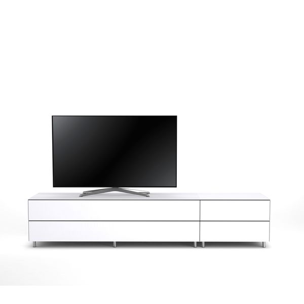 TV Möbel Lowboard 225 cm Epure LOFT K2 Weissglas Satiniertes