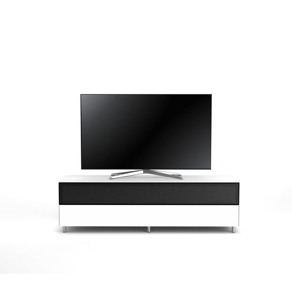 TV Möbel Lowboard 160 cm Epure SINGLE SOUND XL Weissglas