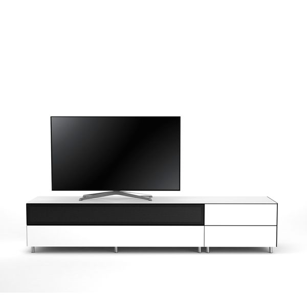 TV Möbel Lowboard 225 cm Epure LOFT SOUND K3 Weissglas