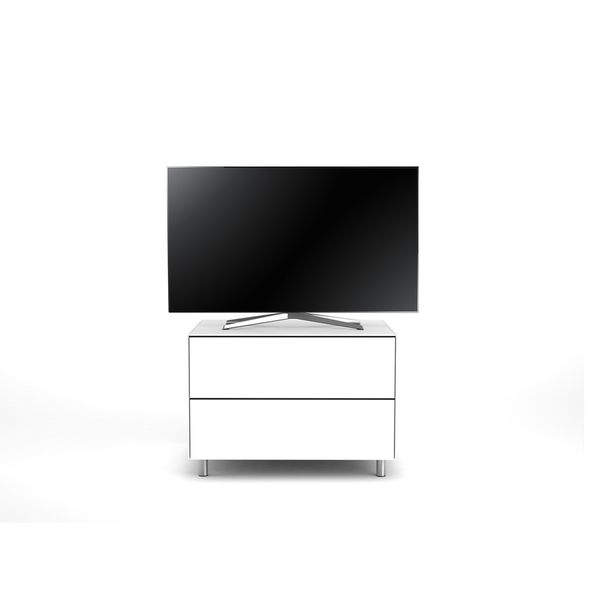TV Möbel Lowboard 65 cm Epure PRATIK Weissglas