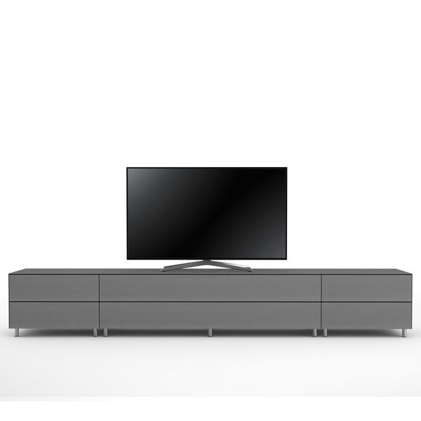 TV Lowboard Epure SALON K2 Graphit Glas Satiniertes