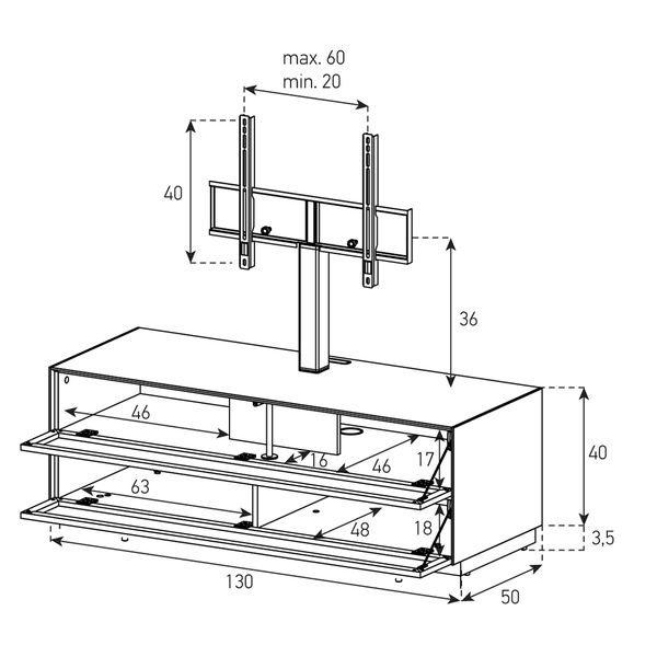 Sonorous Elements Design TV Möbel,EX11-PP-2 Akustik Perforierte Klappe  mit halterung