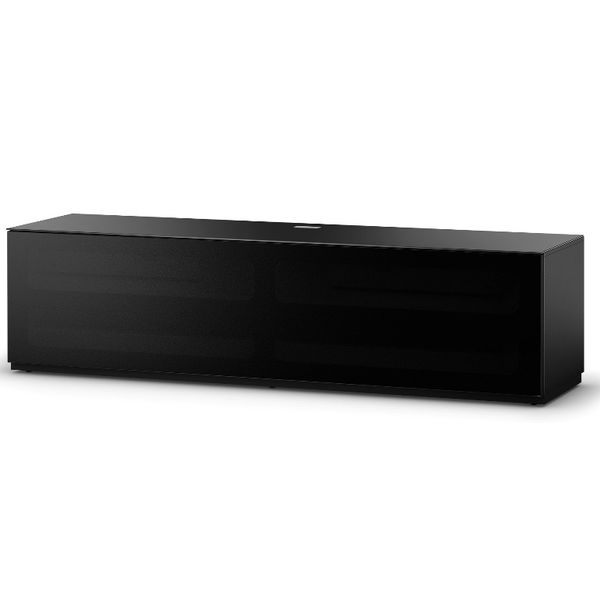 TV Möbel Sonorous lowboard Studio STA260t-blk-blk-bs, Schwarz-Schwarz Stoffbezug / Ideal für Integration von Soundbar