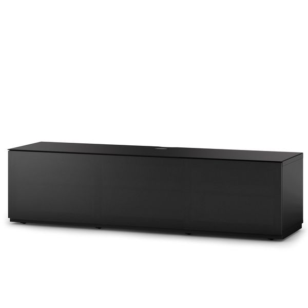 TV Möbel Sonorous lowboard Studio sta160t-blk-blk-bs, Schwarz-Schwarz Stoffbezug / Ideal für Integration von Center-Lautsprecher
