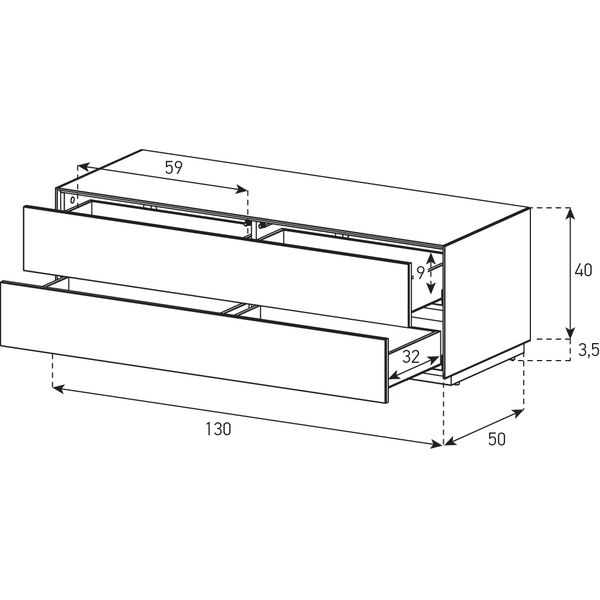 Sonorous Elements Design TV Möbel,EX12-DD-2 Schublade